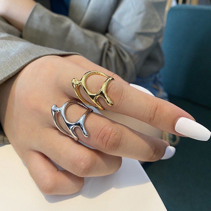 Liquid Gold Silver Ring