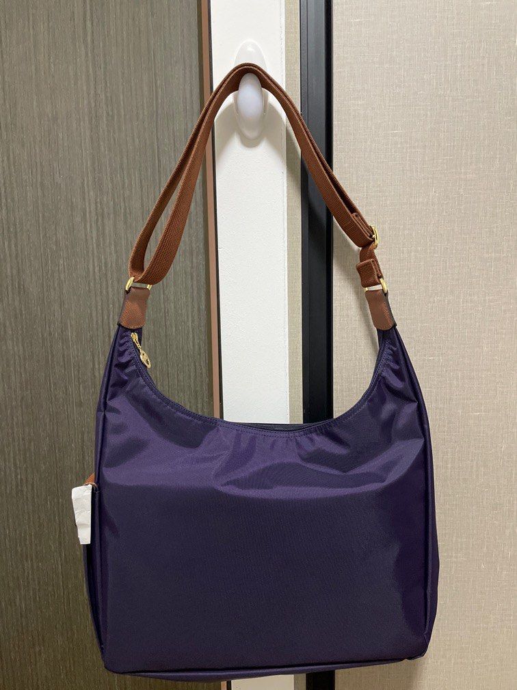 LONGCHAMP Le Pliage Large Hobo Messenger Bag Violet Nylon Bag France