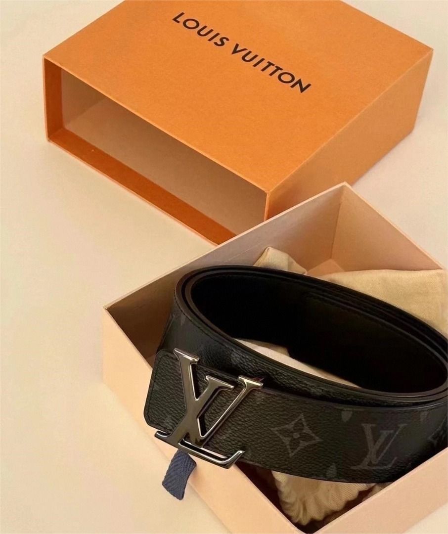 Lv Monogram Black Belt Black Chrome, Men's Fashion, Watches & Accessories,  Belts on Carousell