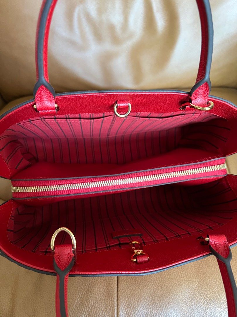 Louis Vuitton Montaigne Handbag Monogram Empreinte Leather MM Red 77504106