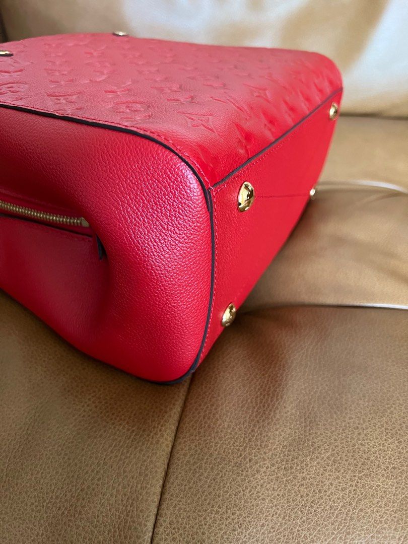 Louis Vuitton Red Monogram Empreinte Montaigne MM Leather ref