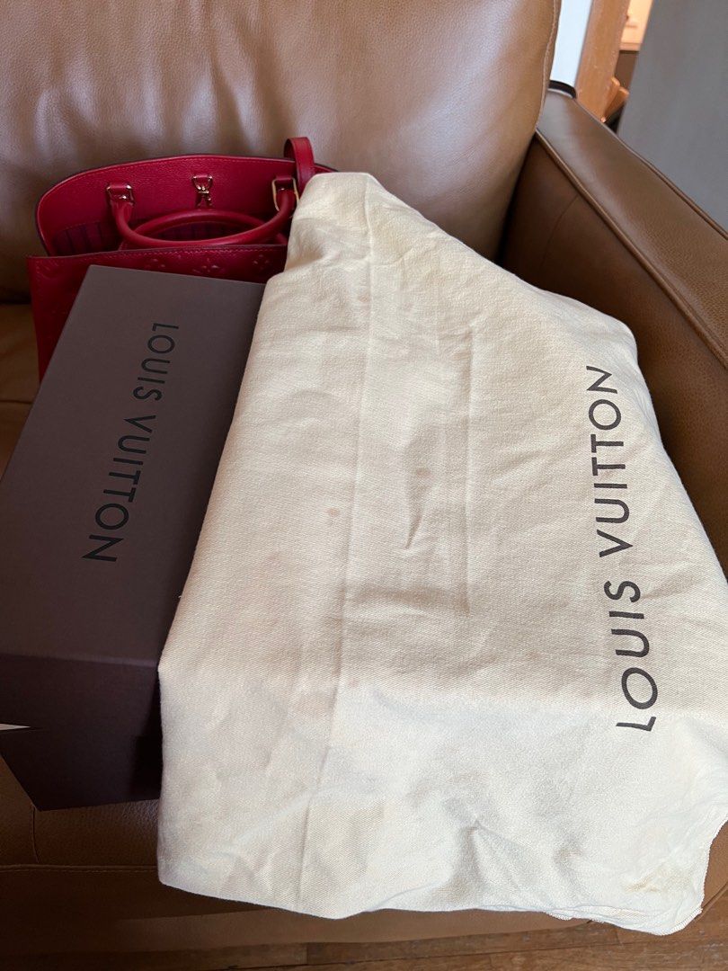 Louis Vuitton Montaigne Handbag Monogram Empreinte Leather MM Red 77504106