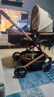 Luxury Baby Stroller Foldable baby Toddler Portable Sit recline Bidirectional Cart stroller