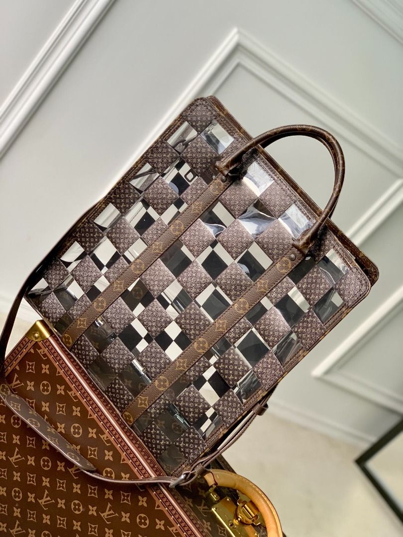 Louis Vuitton Sac Plat Chess PVC Monogram Shoulder Bag