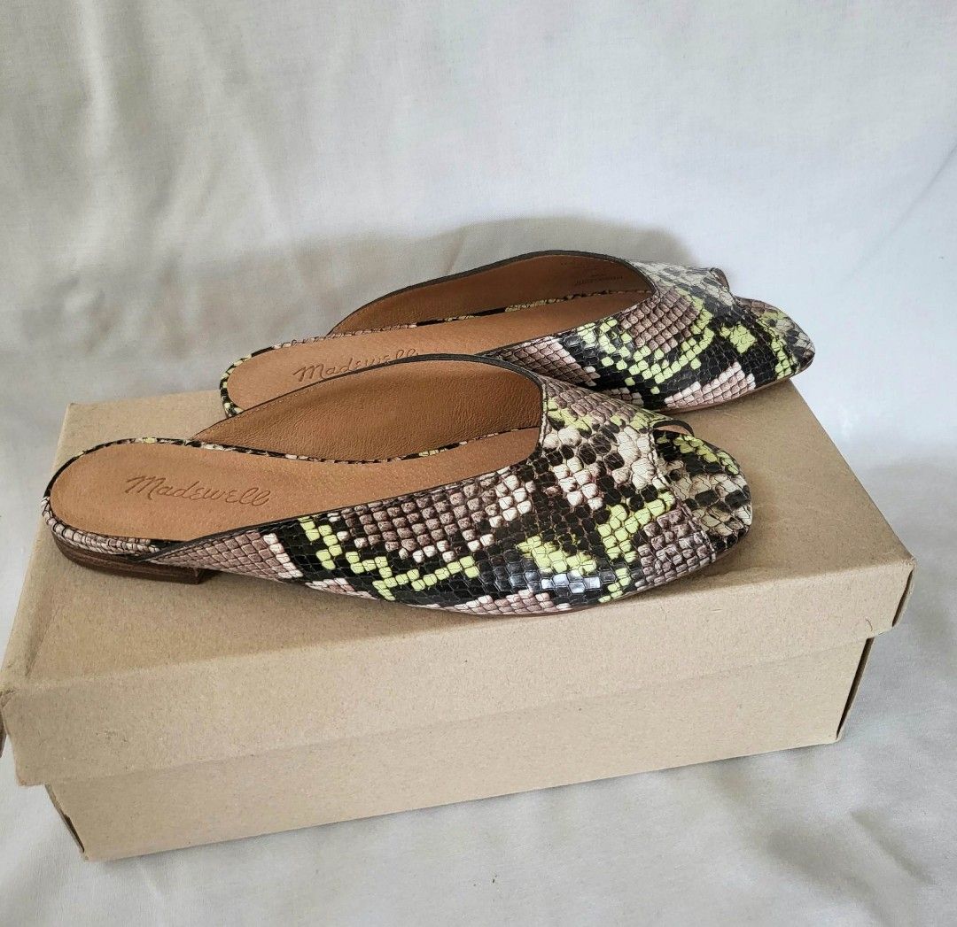 Madewell Peep-Toe Snake Skin Mules (Category: Flats & Sandals) located in Paranaque City. Submitted by MLandCobyApple (Listing ID 1236966499, Image 3). Description: Size 7 Bought in USA.