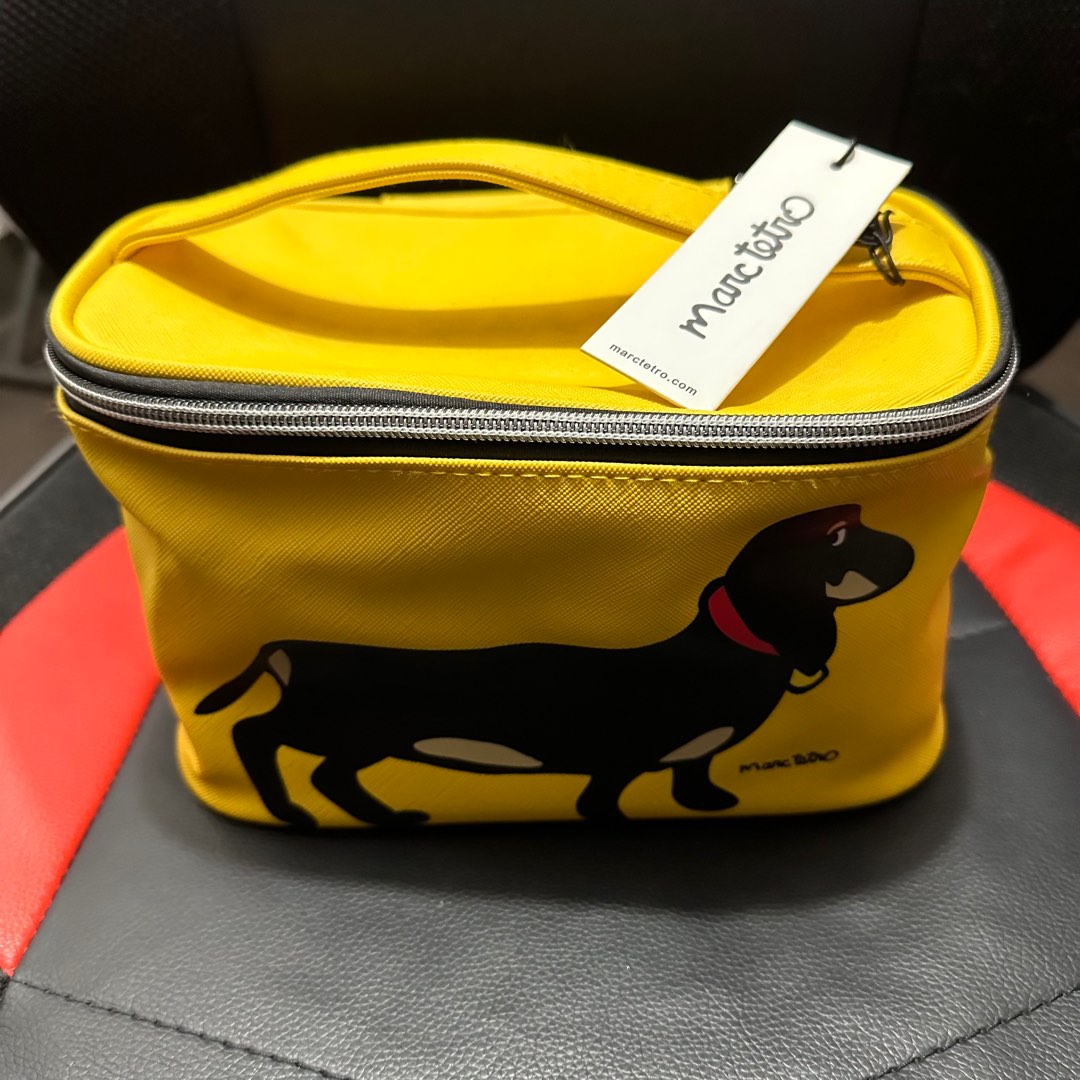 Marc Tetro Dachsund Weiner Dog Yellow Sling Pouch Purse Women s
