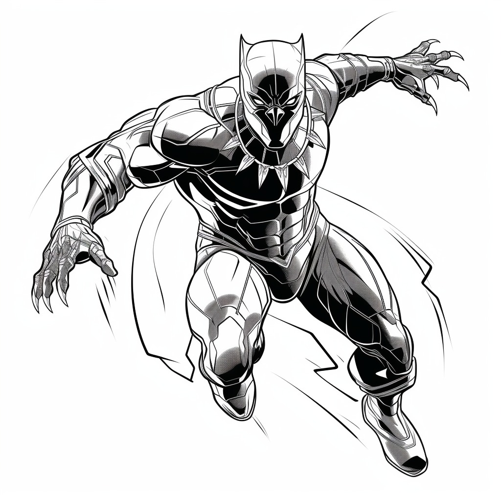Marvel Avenger Black Panther Coloring Image For Kids, Hobbies & Toys