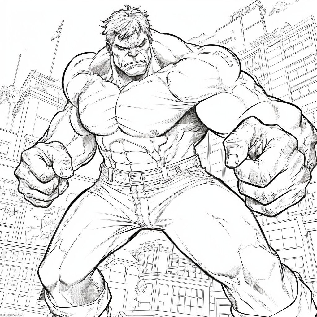 Marvel Avenger Hulk Coloring Image For Kids, Hobbies & Toys, Books