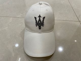 Maserati 瑪莎拉蒂 原廠 正版 logo 白色高爾夫球帽 棒球帽 鴨舌帽 白 近期新
