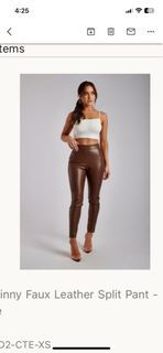 Meshki brown pu leather pant size small