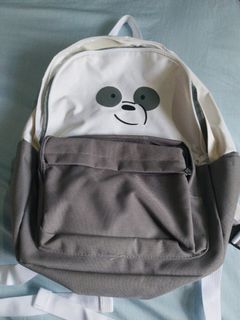 MINISO We Bare Bears Cotton Lunch Bag Sac (Grey) 