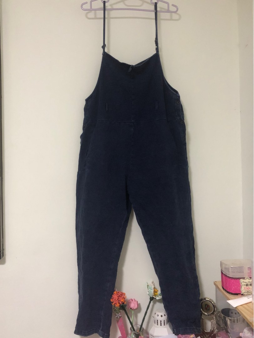 navy blue overalls, Women's Fashion, Dresses & Sets, Jumpsuits on Carousell
