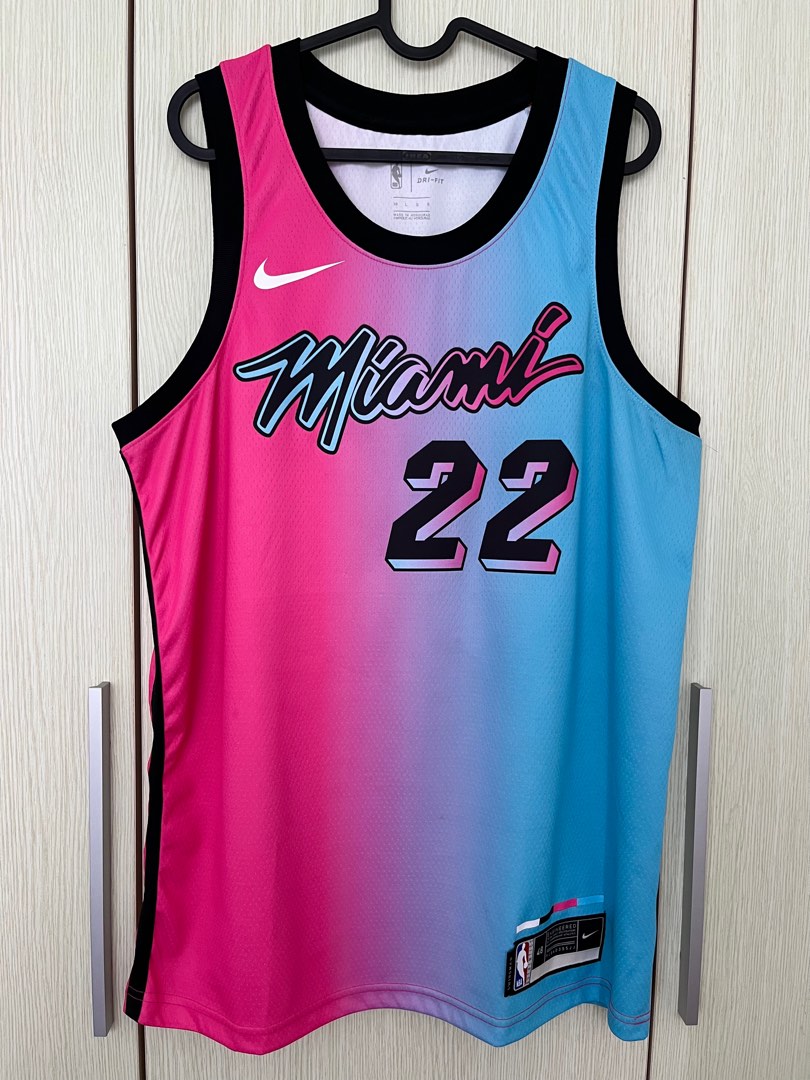 JIMMY BUTLER MIAMI HEAT PINK AND BLUE VICE CITY EDITION JERSEY