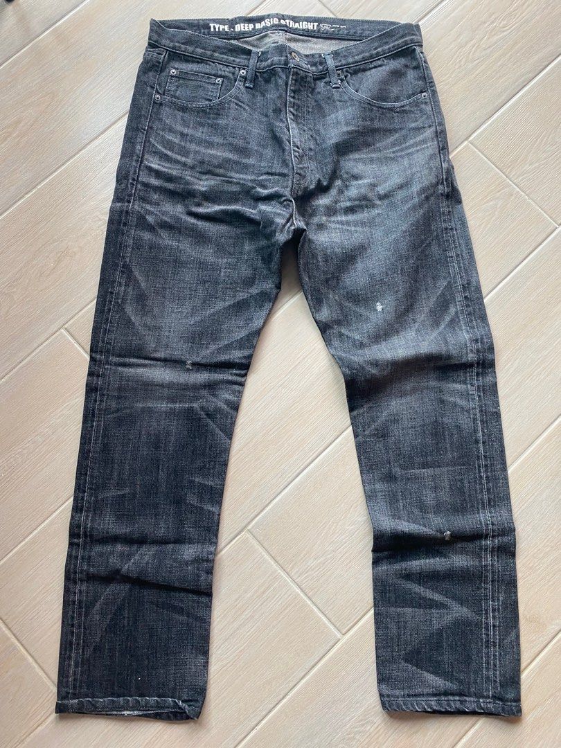 中古Neighborhood NBHD denim (Deep Basic Straight) jeans, 男裝, 褲