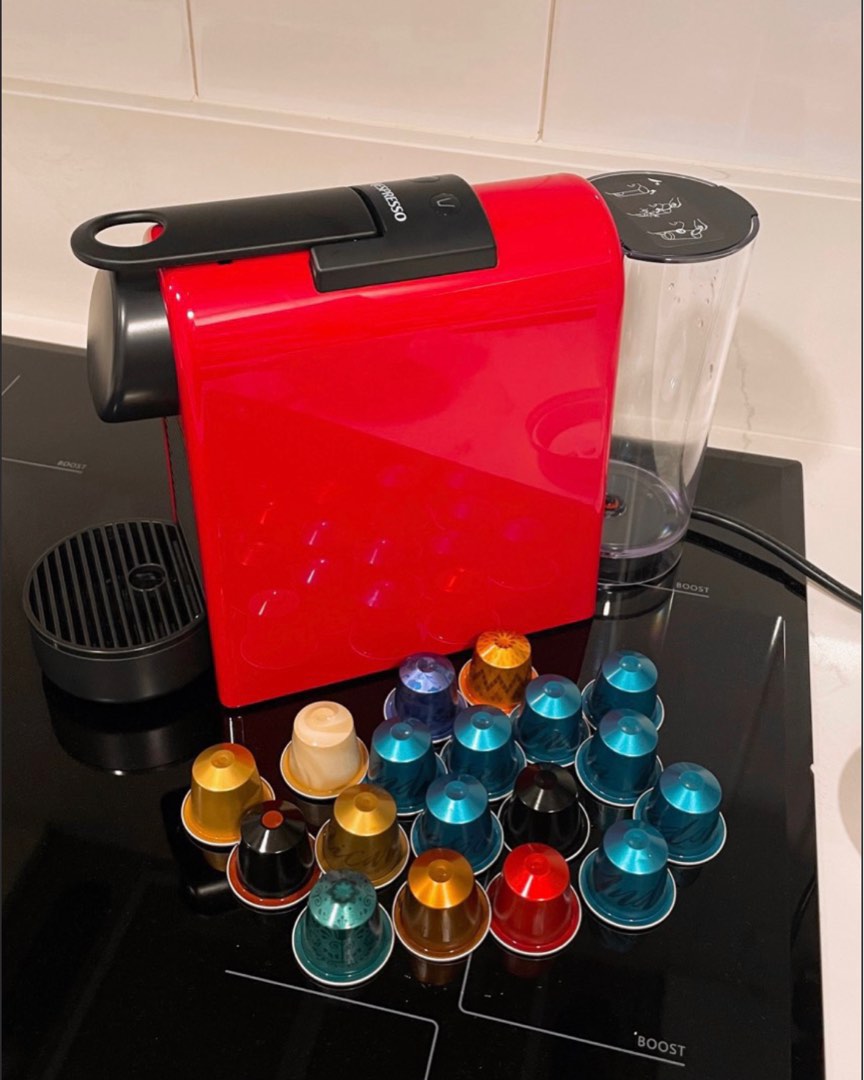 Nespresso Essenza Mini Coffee Machine Red, TV & Home Appliances