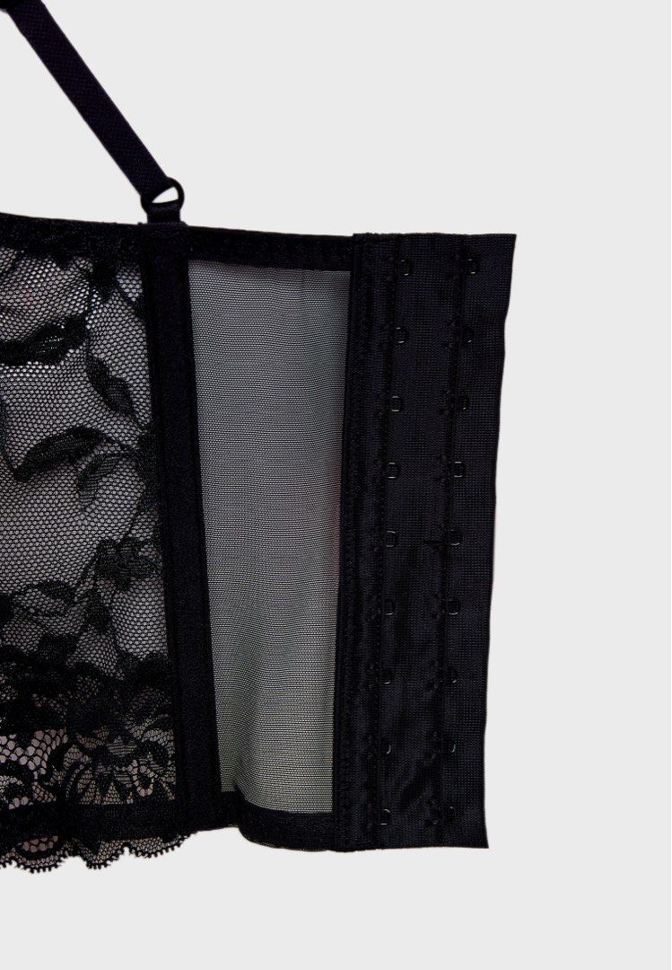 NEW La Senza Bra Corset Lace Slit Black size L, Women's Fashion