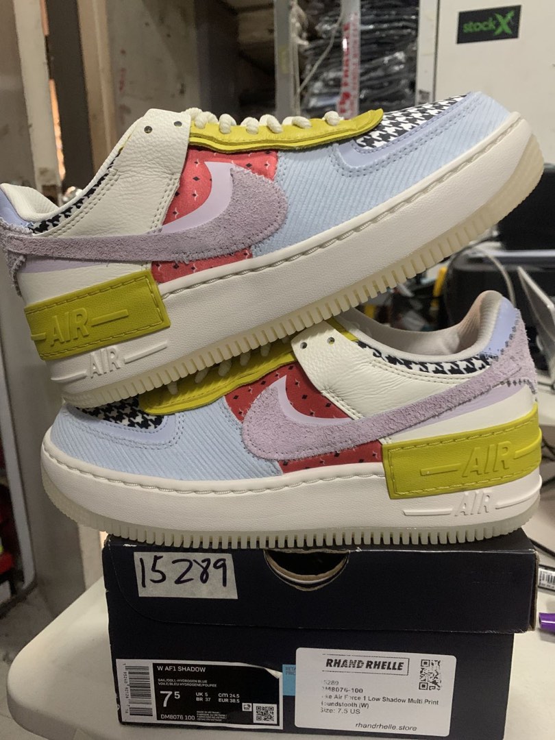 Nike Air Force 1 Low Shadow Multi Print Houndstooth (W) on Carousell
