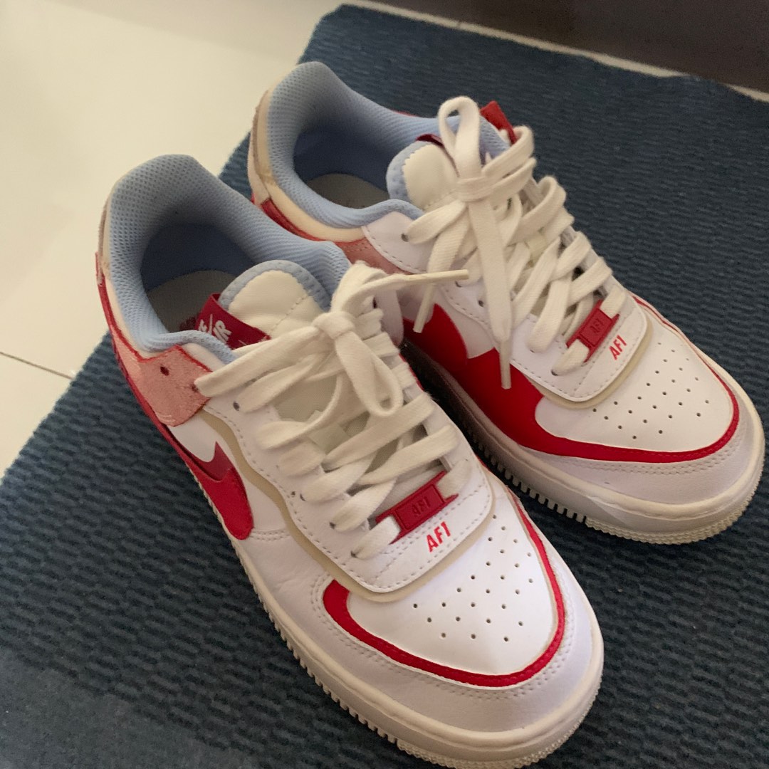 Red white blue clearance air force ones