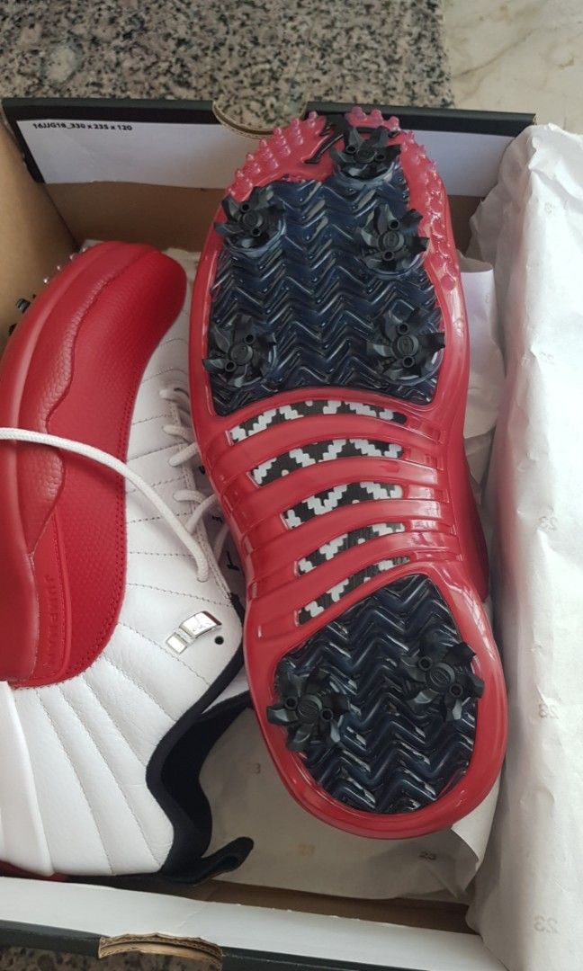 Nike Air Jordan 12 XII low golf cherry red US9.5 AJ footjoy, Men's Fashion,  Footwear, Sneakers on Carousell
