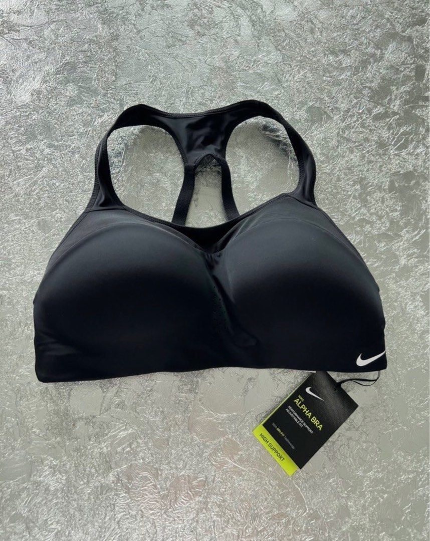 NIKE Alpha Performance High Support Adjustable Sports Bra in Black