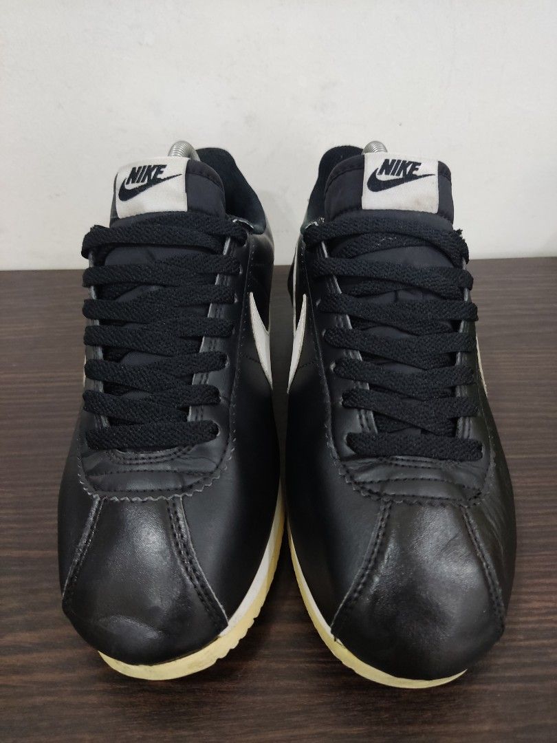Black leather clearance cortez shoes
