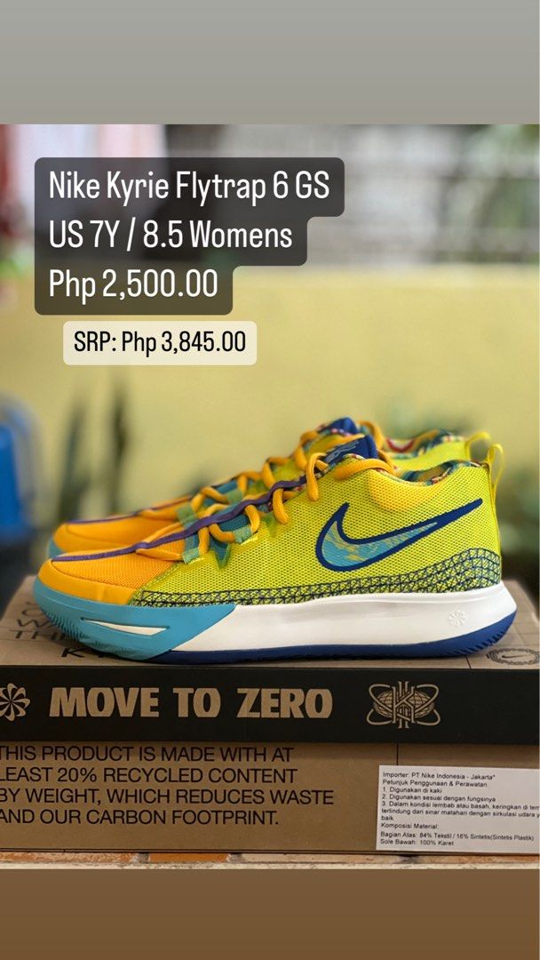 Nike Kyrie Flytrap 6 Gs / Us 7Y / 8.5 Womens, Men'S Fashion, Footwear,  Sneakers On Carousell