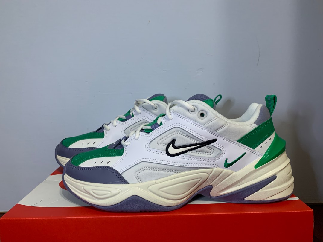 Nike M2K Tekno休閒鞋AV4789 009 綠色奶茶色白色, 他的時尚, 鞋, 休閒