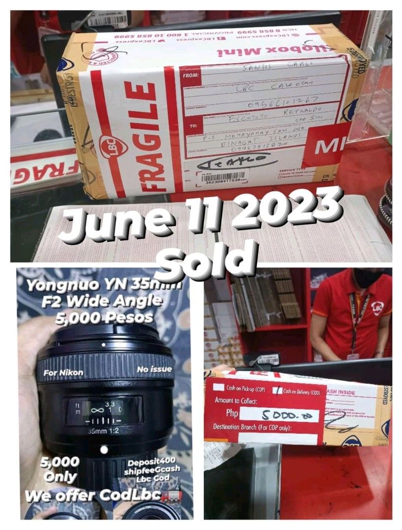 Nikon Yongnuo 35mm F2 (Category: Lens & Kits) located in Caloocan City. Submitted by mr.carlo_dslr_laptop (Listing ID 1229439217, Image 1). Description: Nikon Yongnuo 35mm Wide Angle Prime Lens COD 🚛 Nationwide ✓Cash on delivery LBC deposit 400 ship fee to order 5000 Last price No more asking napo 5000 Last price No more asking napo includes- Lens unit 35mm F2 lens cap rear Cap Location -Monumento Caloocan NCR grab lalamove speed sagot ni buyer 