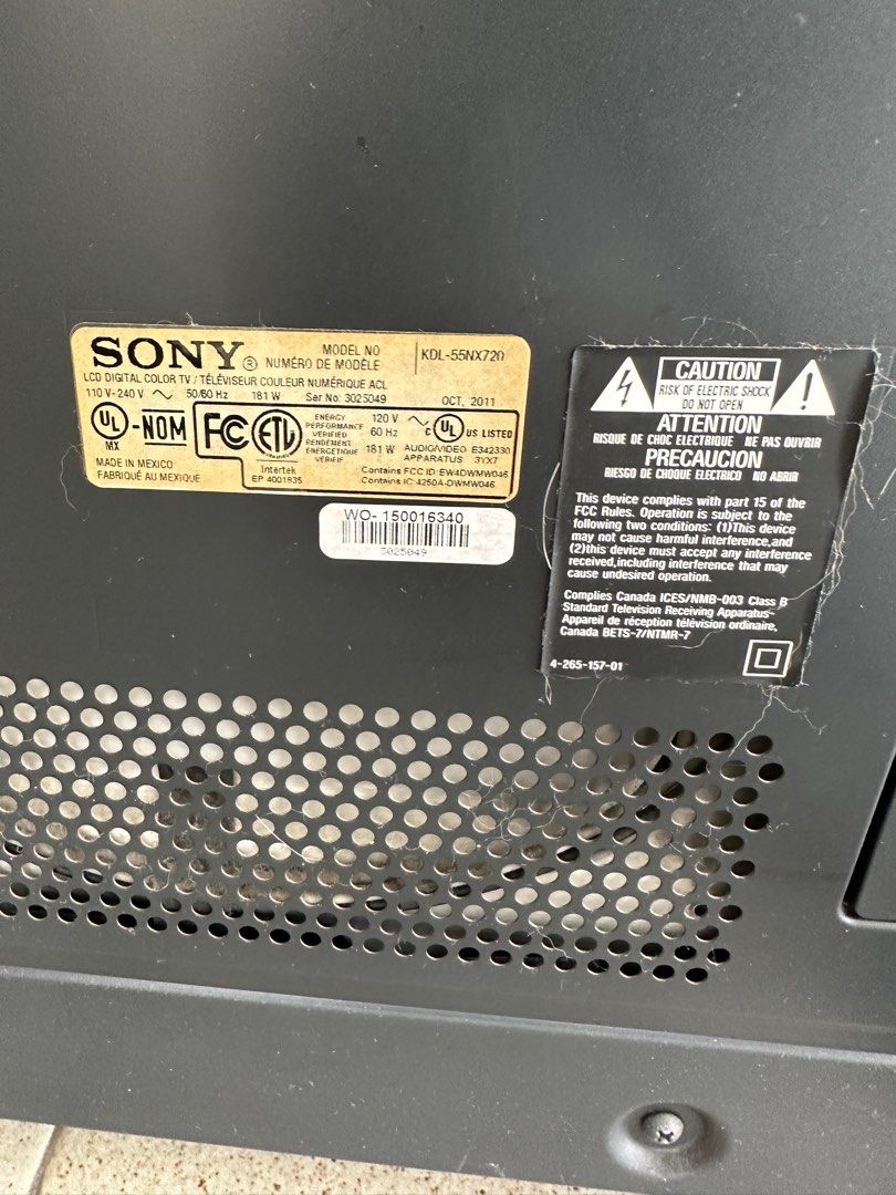 [Not working] Sony TV 55” LCD, TV & Home Appliances, TV & Entertainment