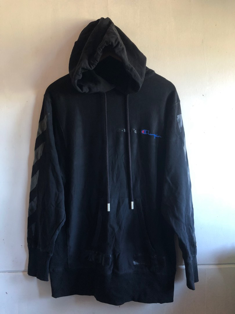 Champion off white hoodie black hot sale