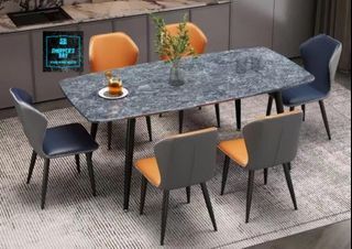 OVETTE Blue marble stone dining table
