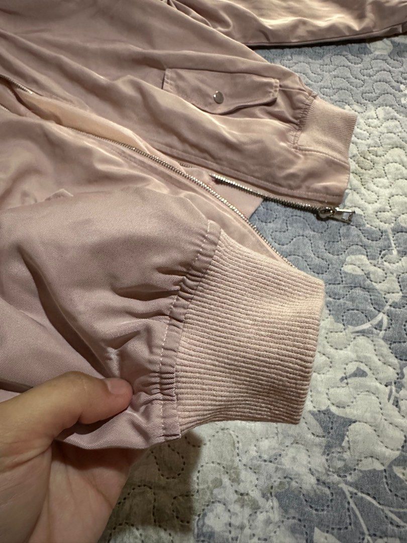 Pastel petals printed bomber jacket
