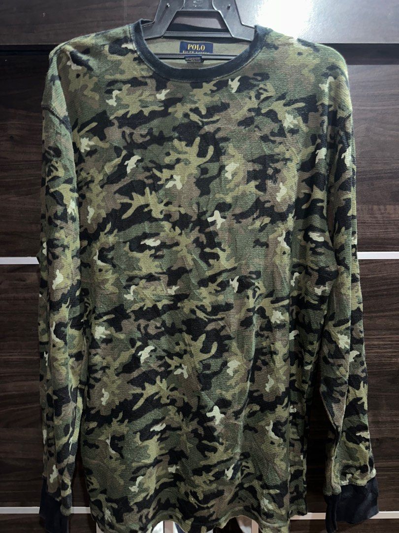 Camo polo long sleeve deals