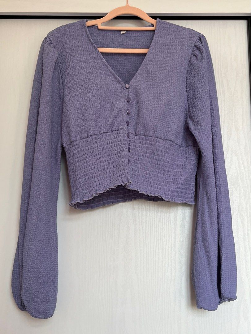 Purple button up top cardigan