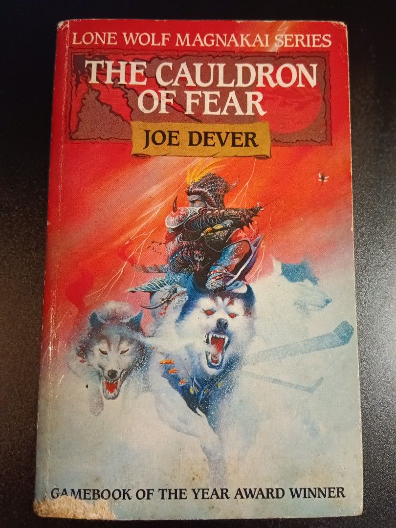 Rate vintage 1990 Lone Wolf Game Book 9 - The Couldron of Fear - Joe Dever,  OOP, UK Print Red Fox