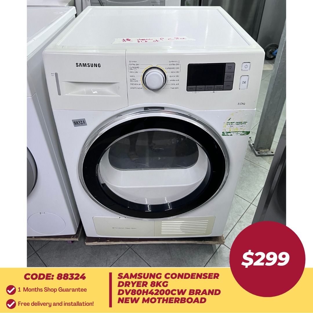 SAMSUNG Condenser Dryer 8kg DV80H4200CW Brand New Motherboard (88324