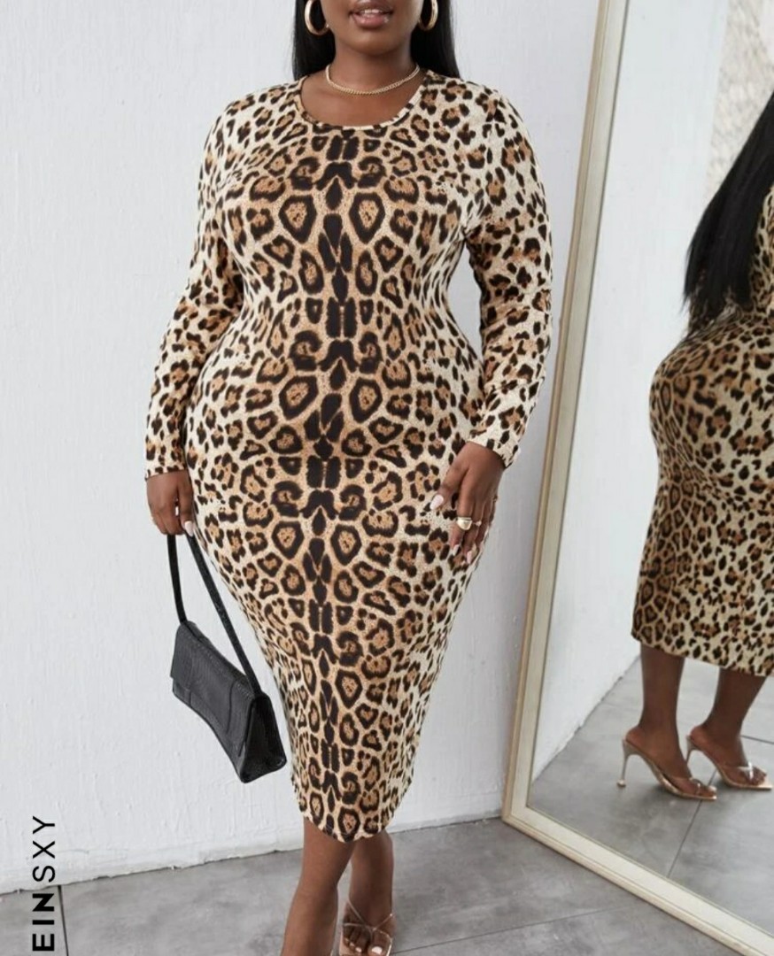 SHEIN SXY Plus Leopard Print Pants
