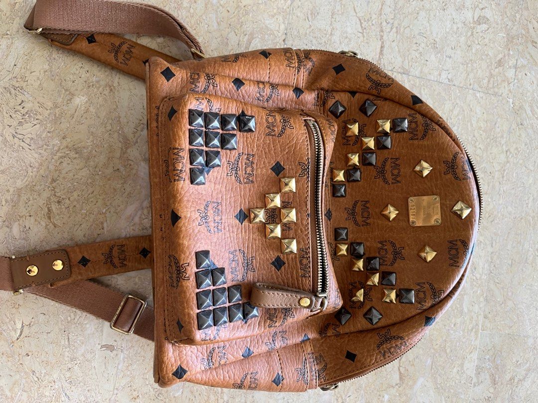 Mcm discount tan backpack