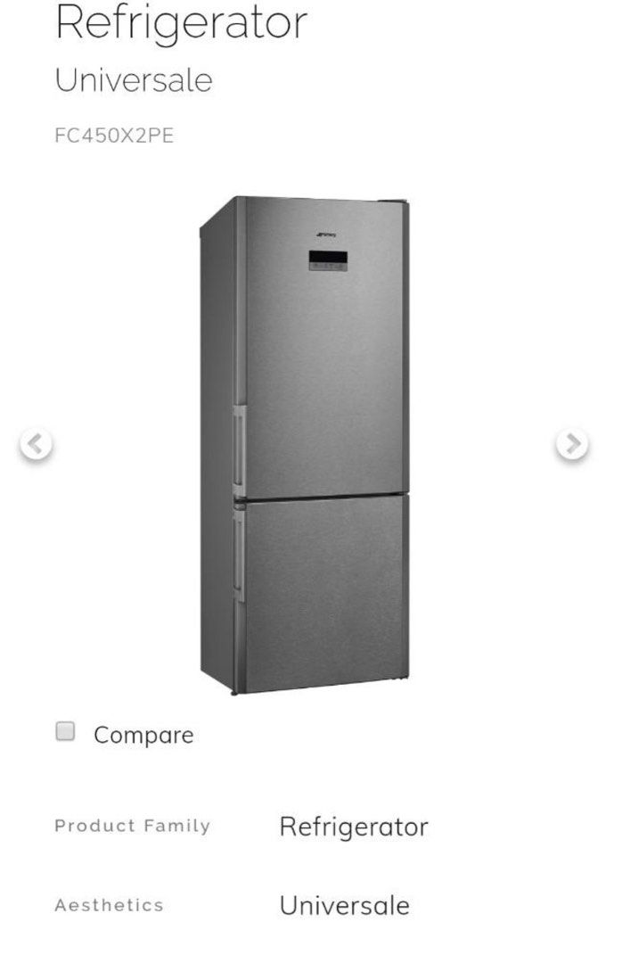 SMEG Fridge / 2 Door / Bottom Freezer / FC450X2PE Refrigerator Chiller