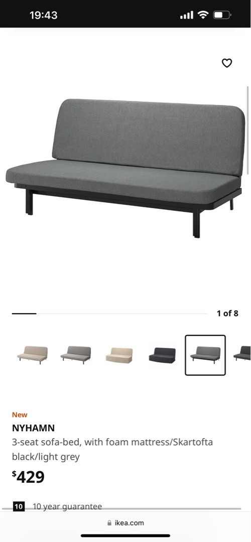 Sofa Bed from IKEA only used once, Furniture & Home Living, Furniture