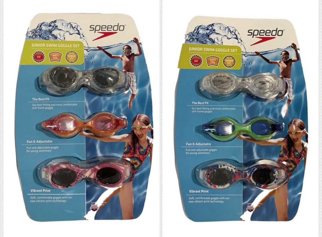 Speedo youth goggles 3 pack sales