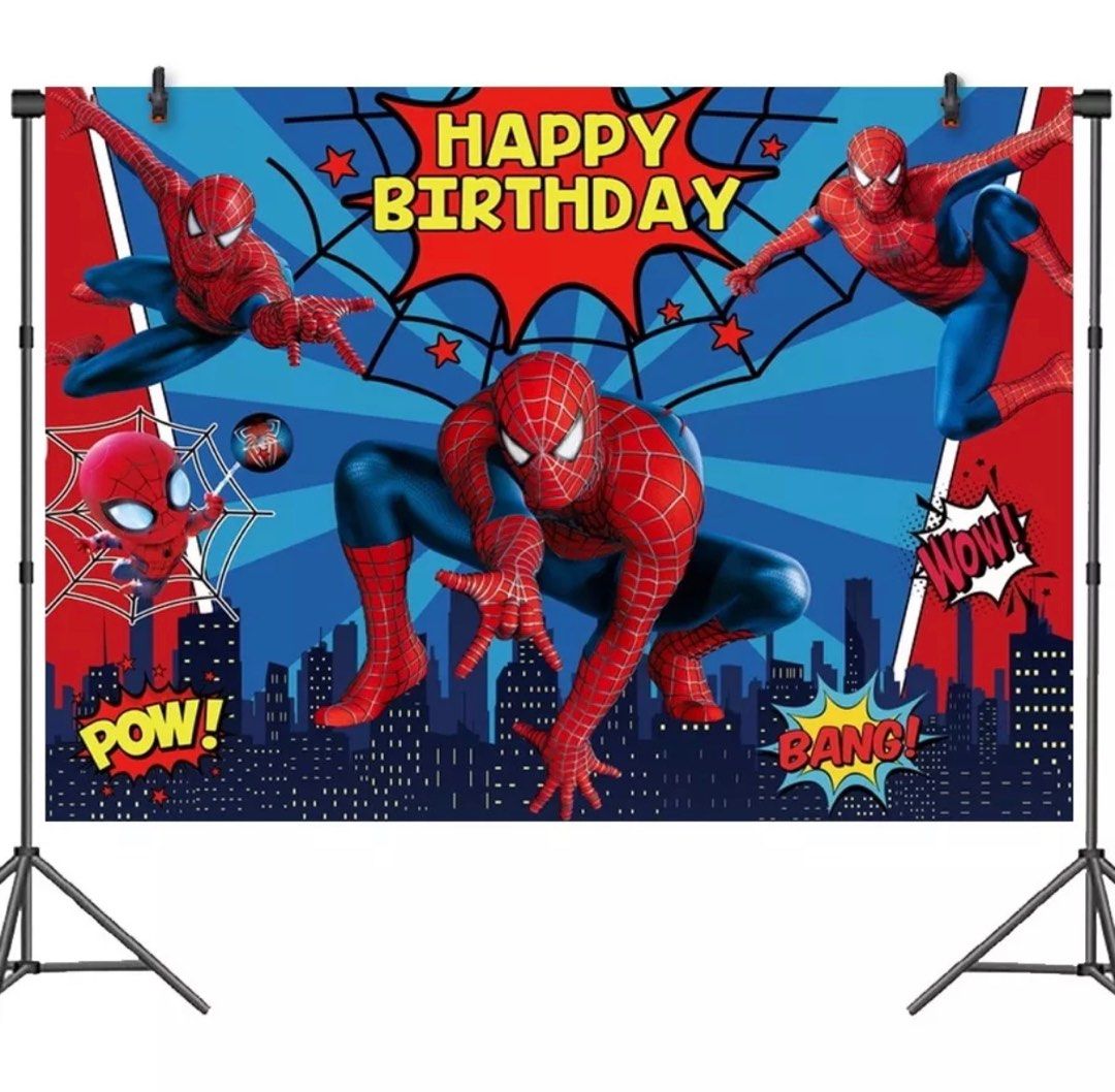 spiderman birthday party decoration backdrop spiderman backdrop 150 ...