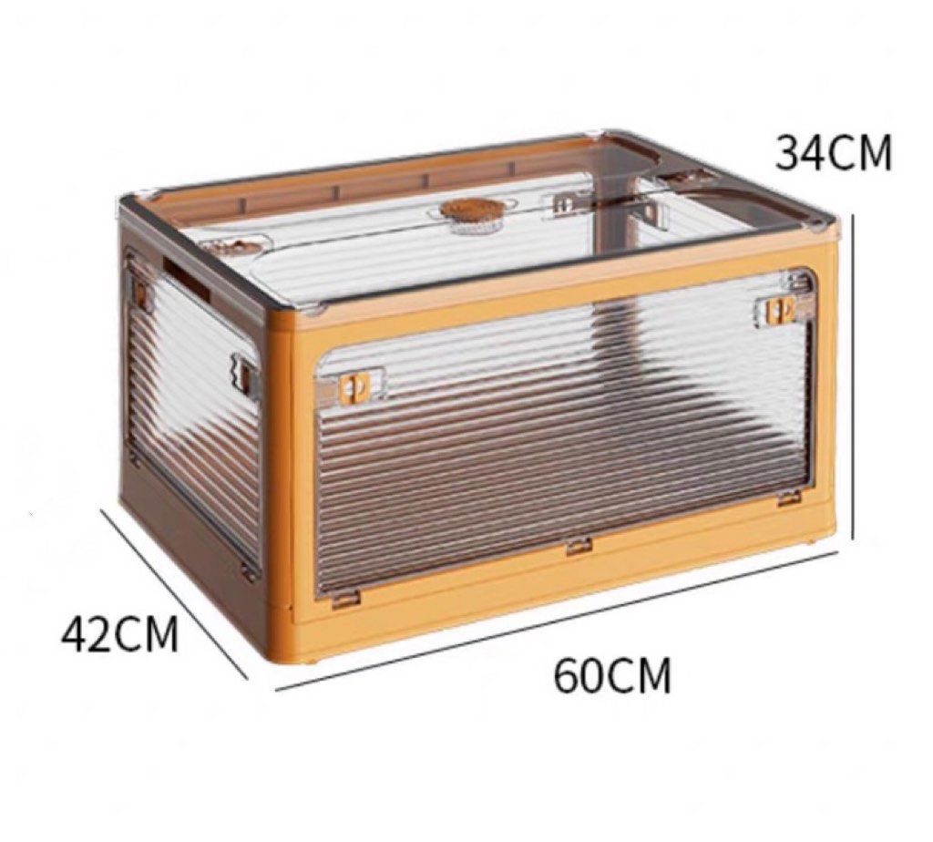 Stackable Foldable Storage Box Container (Category: Storage Boxes & Baskets) located in Singapore. Submitted by cherylflora (Listing ID 1193676649, Image 1). Description: L 60 H34 W42 yellow available.