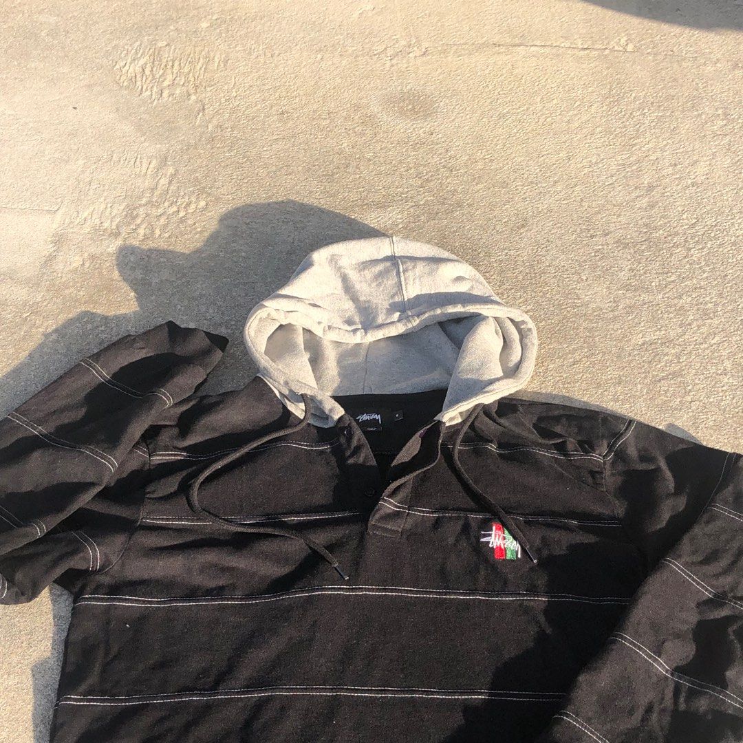 STUSSY STRIPE HOODIE Fesyen Pria Pakaian Atasan di Carousell