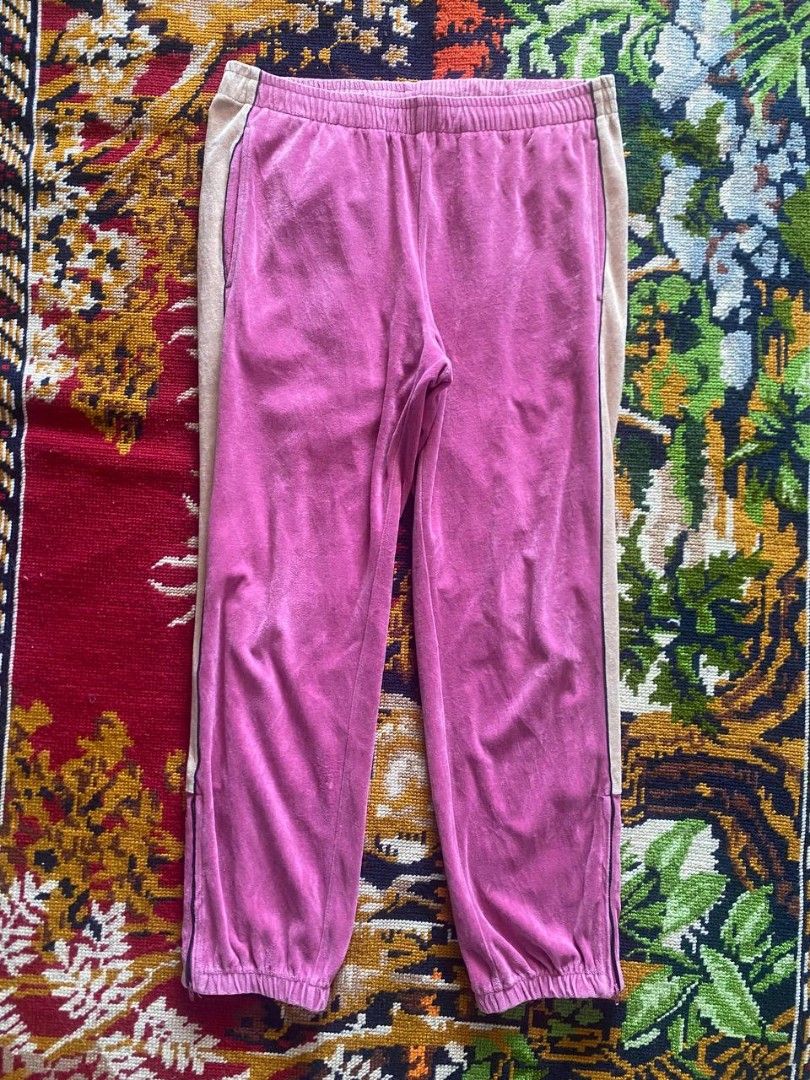 Supreme FW18 Pink Velour Track Pants Men s Fashion Activewear on