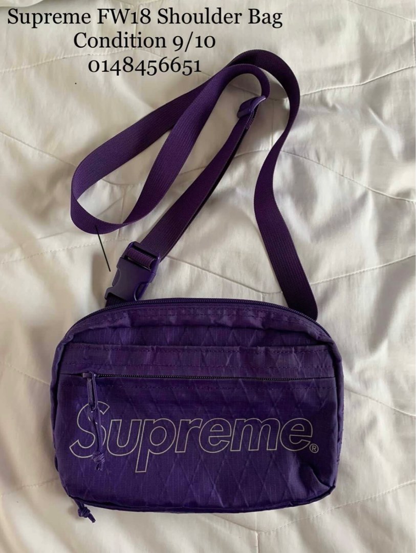 Supreme fw18 shoulder bag purple hotsell