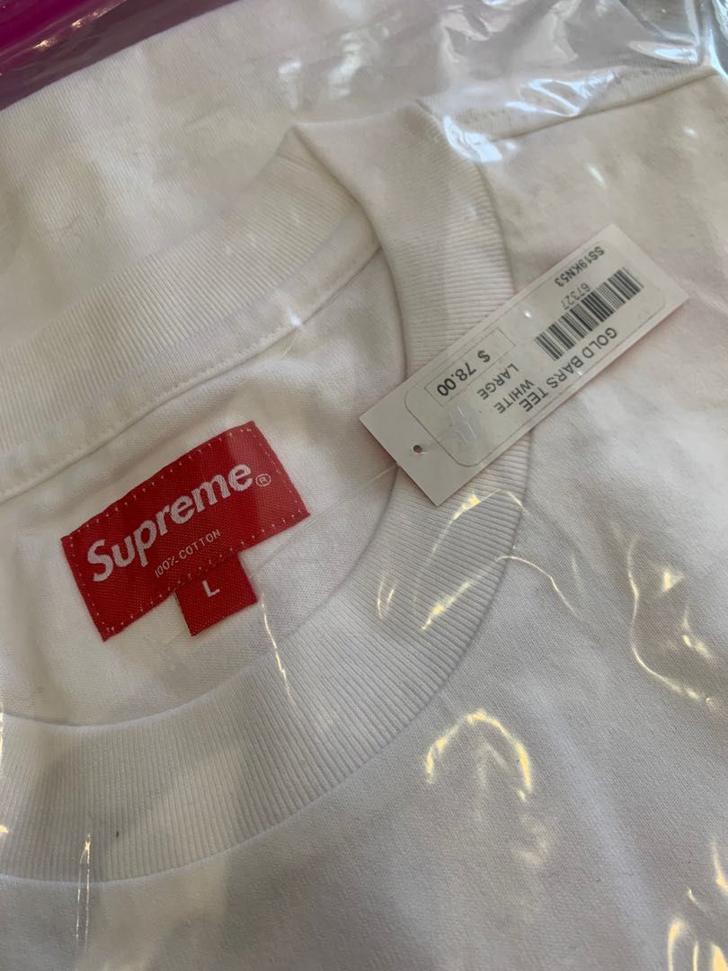 Supreme gold bars tee sales