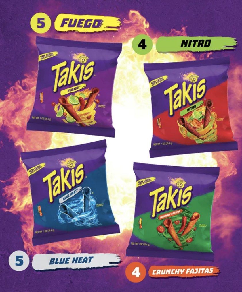 Takis takis blue heat takis fuego takis nitro takis crunchy