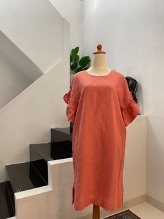 Terakota linen dress