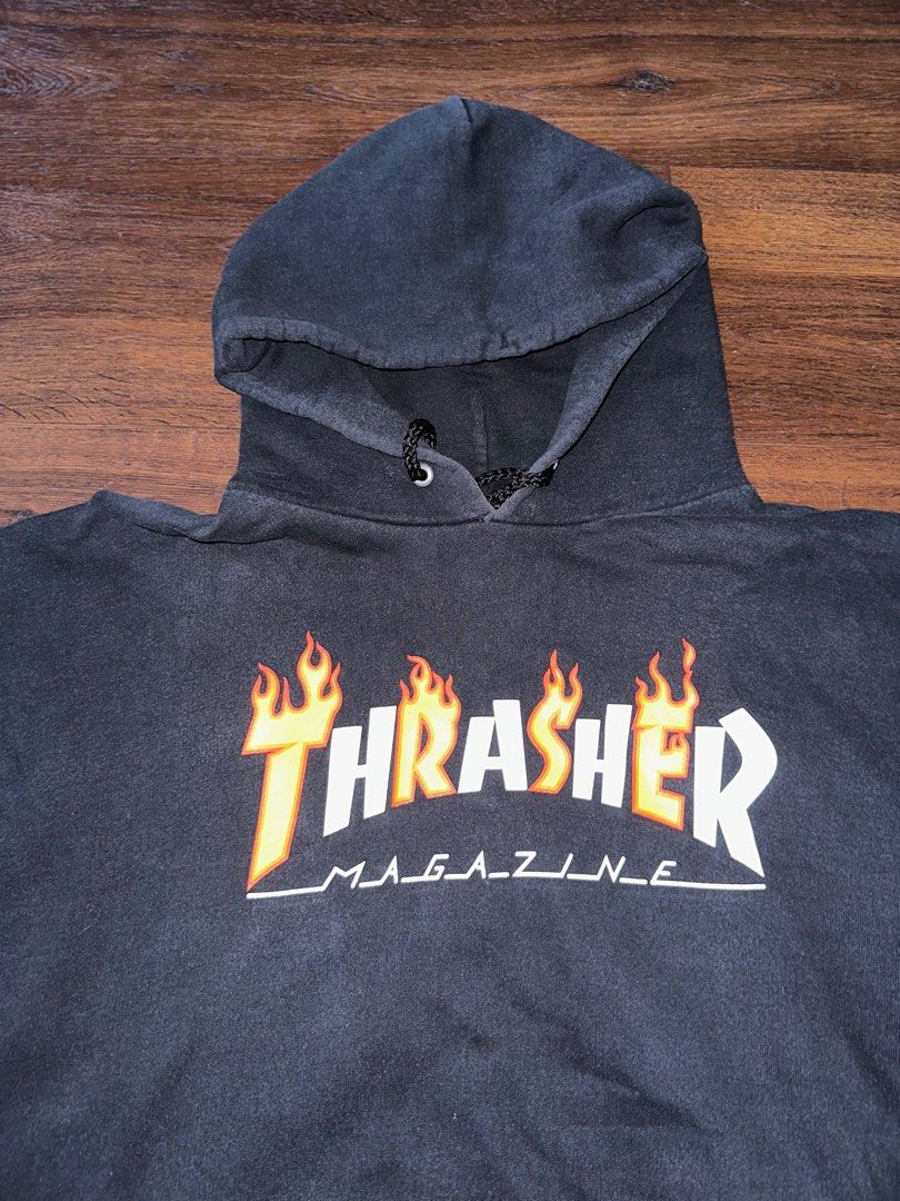 Thrasher Black Hoodie Men s Fashion Tops Sets Hoodies on